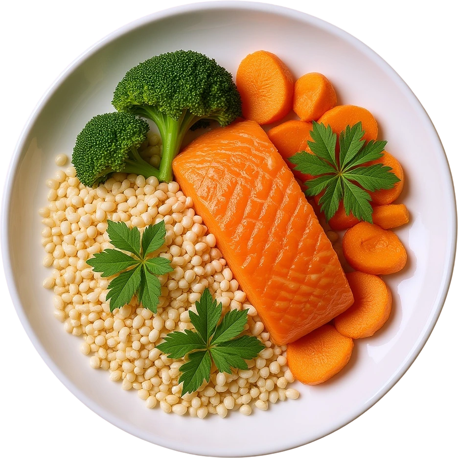 Ausgewogenes Mittagessen für gesunde Ernährung